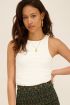 White sleeveless halter top with embroidery | My Jewellery