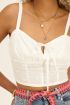 White crop top with floral embroidery | My Jewellery