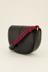 Black shoulder bag half-circle with multicoloured strap | My Jewellery