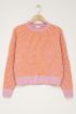 Orange knit sweater with pink stripes | My Jewellery