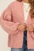 Light pink chunky knitted cardigan with lurex | My Jewellery