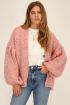 Light pink chunky knitted cardigan with lurex | My Jewellery