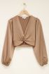 Beige satin top with knot | My Jewellery