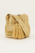 Gold round shoulder bag with tassles | My Jewellery