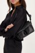 Black textured shoulder bag with two pockets | My Jewellery