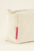 Beige toiletry bag with rib texture | My Jewellery