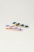 Striped multicoloured hair clips two pieces | My Jewellery