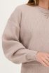 Taupe sweater with rib | My Jewellery