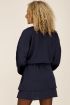 Donkerblauwe jurk satijnen look met lagen | My Jewellery