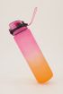 pink and orange water bottle with straw