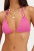 Pink triangle bikini top with double strap & rib | My Jewellery