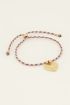 Roze armband met lucky in love charm | My Jewellery