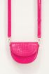 Pink shoulder bag semi-circle with croc print | My Jewellery