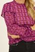 Purple blouse with floral print and lurex | My Jewellery