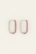 Rechthoekige oorhangers met roze strass stenen | My Jewellery