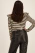 Gestreepte top met glitter & schouder ruffle | My Jewellery