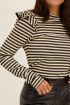 Gestreepte top met glitter & schouder ruffle | My Jewellery