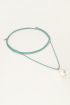 Sunrocks green cord necklace with pearl | My Jewellery