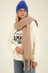 Taupe scarf with fringes | My Jewellery