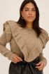 Taupe trui met ruffle lagen | My Jewellery