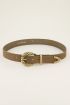 Taupe western riem met goudkleurige gesp | My Jewellery