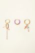 Trio of hoop earrings with multicoloured charms | My Jewellery