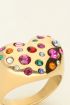 Universe statement ring with heart and multicoloured rhinestones | My Jewellery