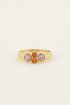 Vintage cluster ring oranje kristal | My Jewellery