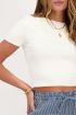 White basic crop top with short sleeves | My Jewellery