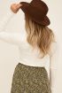 Witte rib top met col | My Jewellery