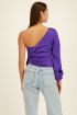 Purple one-shoulder corset top satin | My Jewellery