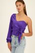 Purple one-shoulder corset top satin | My Jewellery