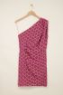 Purple one-shoulder dress with ornamental print | My Jewellery