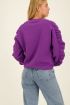 Purple sweater with ruffled sleeves | My Jewellery