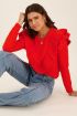 Rode trui met ruffle lagen | My Jewellery