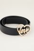 Belt with love buckle | Leather belt | Black belt My jewellery