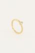 Ring met druppel & kristal