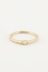 Ring vintage wit steentje, ringen met steen
