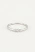 Ring vintage wit steentje, ringen met steen