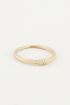Ring vintage peach steentje, ringen met steen