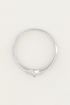 Ring vintage blauw steentje, ringen met steen