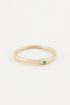 Ring met groen steentje, minimalistische ring