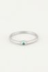 Ring met groen steentje, minimalistische ring
