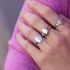 Ring roestvrij staal plaatje bladeren sterren, minimalistische ringen