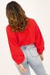 Rode blouse linnen look