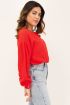 Rode blouse linnen look
