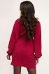 Rode jurk met ceintuur & ballonmouwen