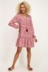Rode jurk met gevlekte print