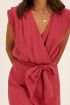 Rode mouwloze playsuit met overslag | My Jewellery