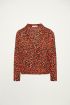 Rode overslag blouse luipaard, blouse met print